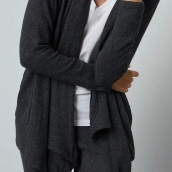 NWT $194 Velvet Graham & Spencer Draped Cardigan Charcoal Grey XS Anthropologie - Picture 3 of 7
